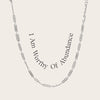 Awe Inspired Necklaces Sterling Silver / I Am Worthy of Abundance Affirmation Necklace