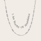 Awe Inspired Necklaces Sterling Silver / I Am Worthy of Abundance Affirmation Necklace