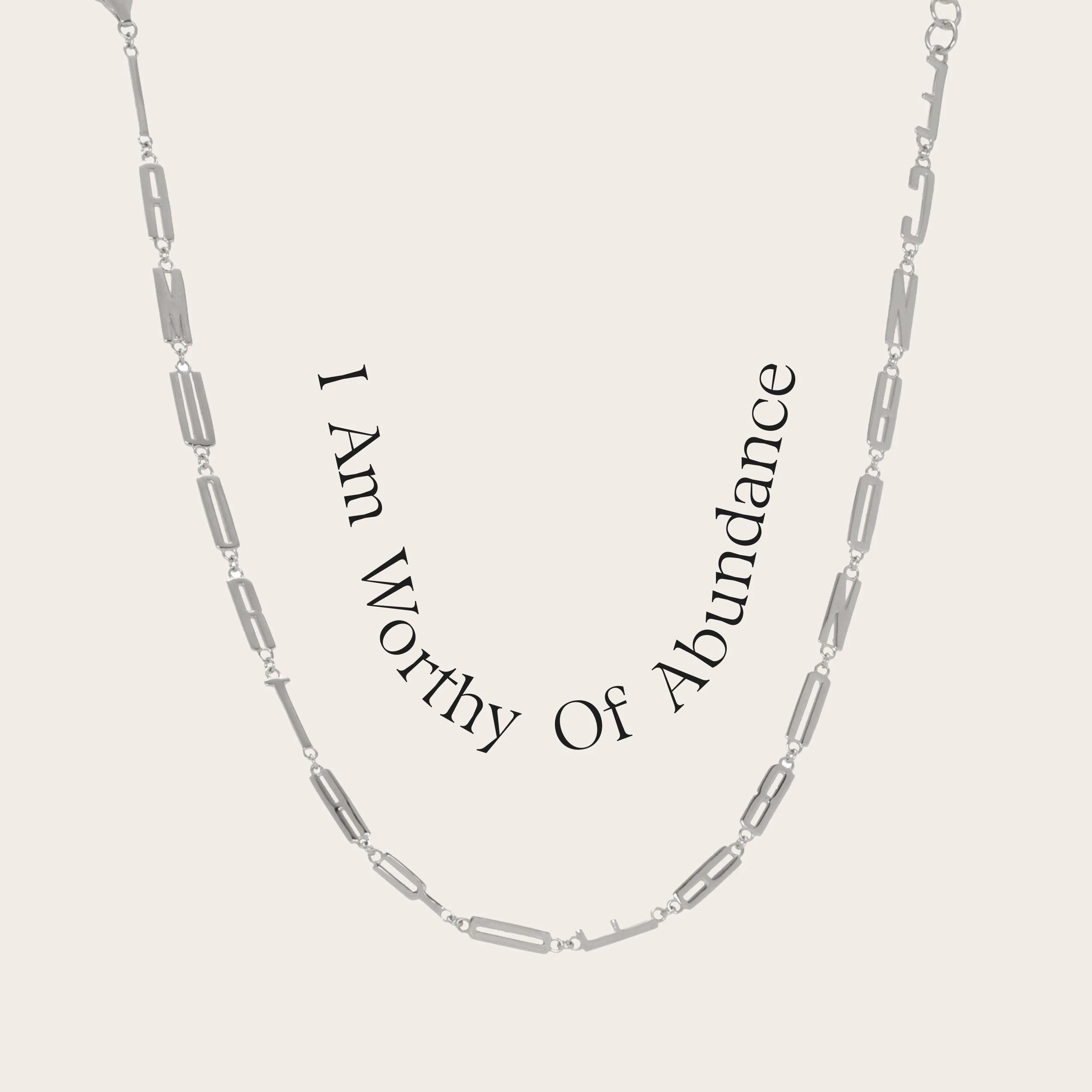 Awe Inspired Necklaces Sterling Silver / I Am Worthy of Abundance Affirmation Necklace
