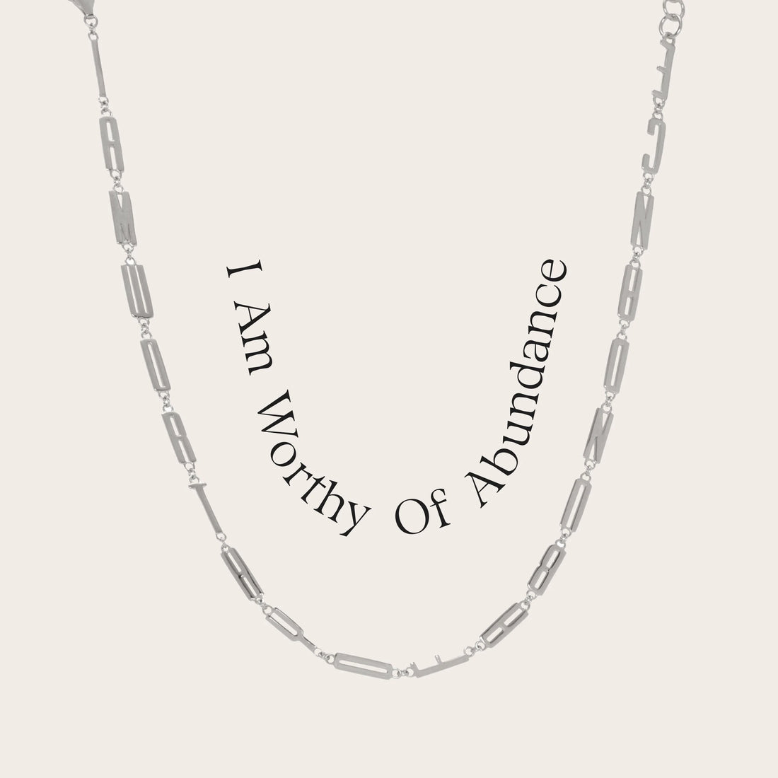 Awe Inspired Necklaces Sterling Silver / I Am Worthy of Abundance Affirmation Necklace
