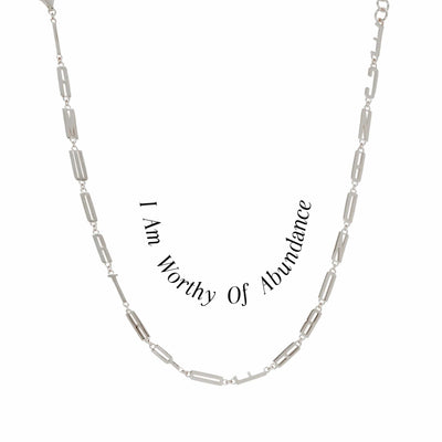 Awe Inspired Necklaces Sterling Silver / I Am Worthy of Abundance Affirmation Necklace