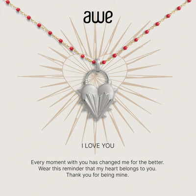 Awe Inspired Necklaces Sterling Silver I Love You Card Gift Set