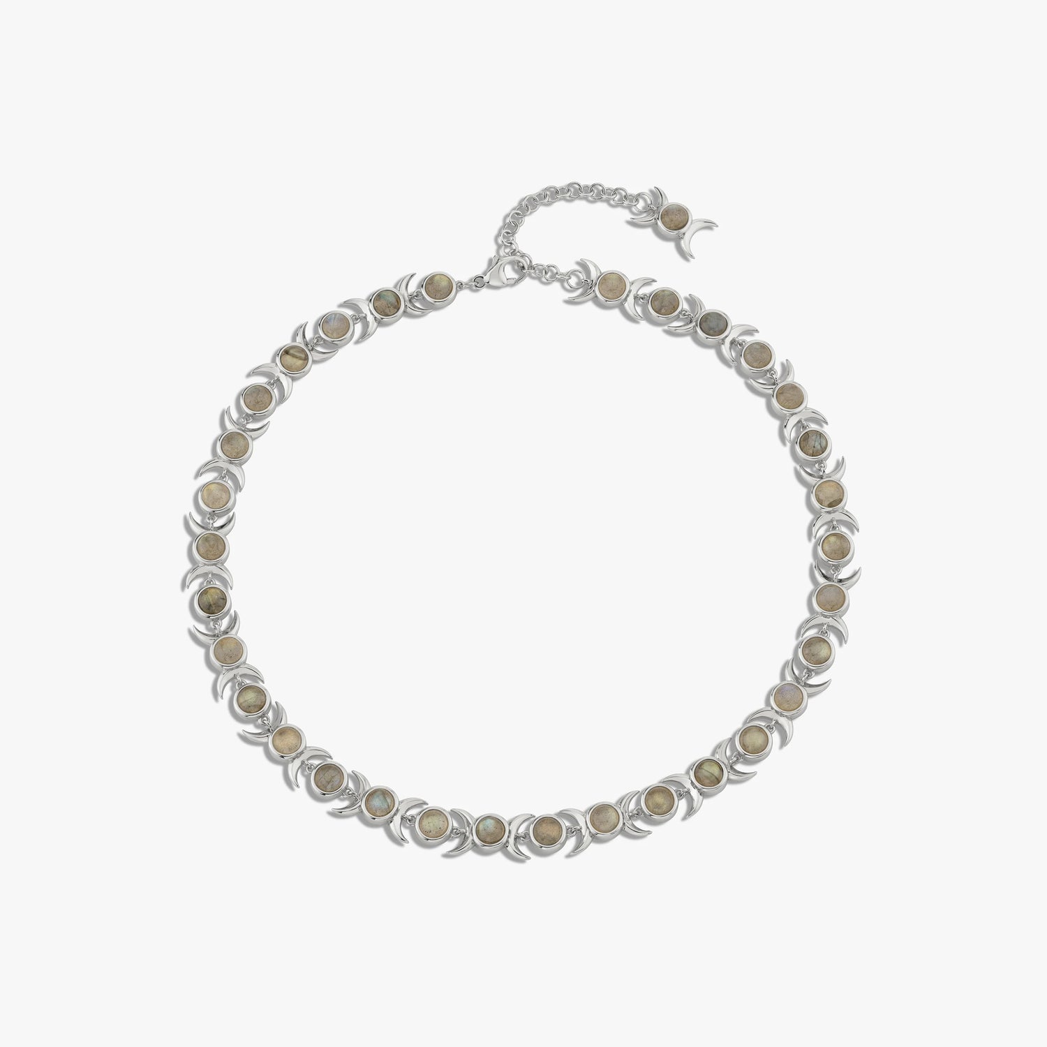 Awe Inspired Necklaces Sterling Silver / Labradorite Triple Moon Tennis Necklace