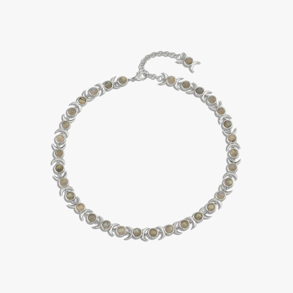 Awe Inspired Necklaces Sterling Silver / Labradorite Triple Moon Tennis Necklace