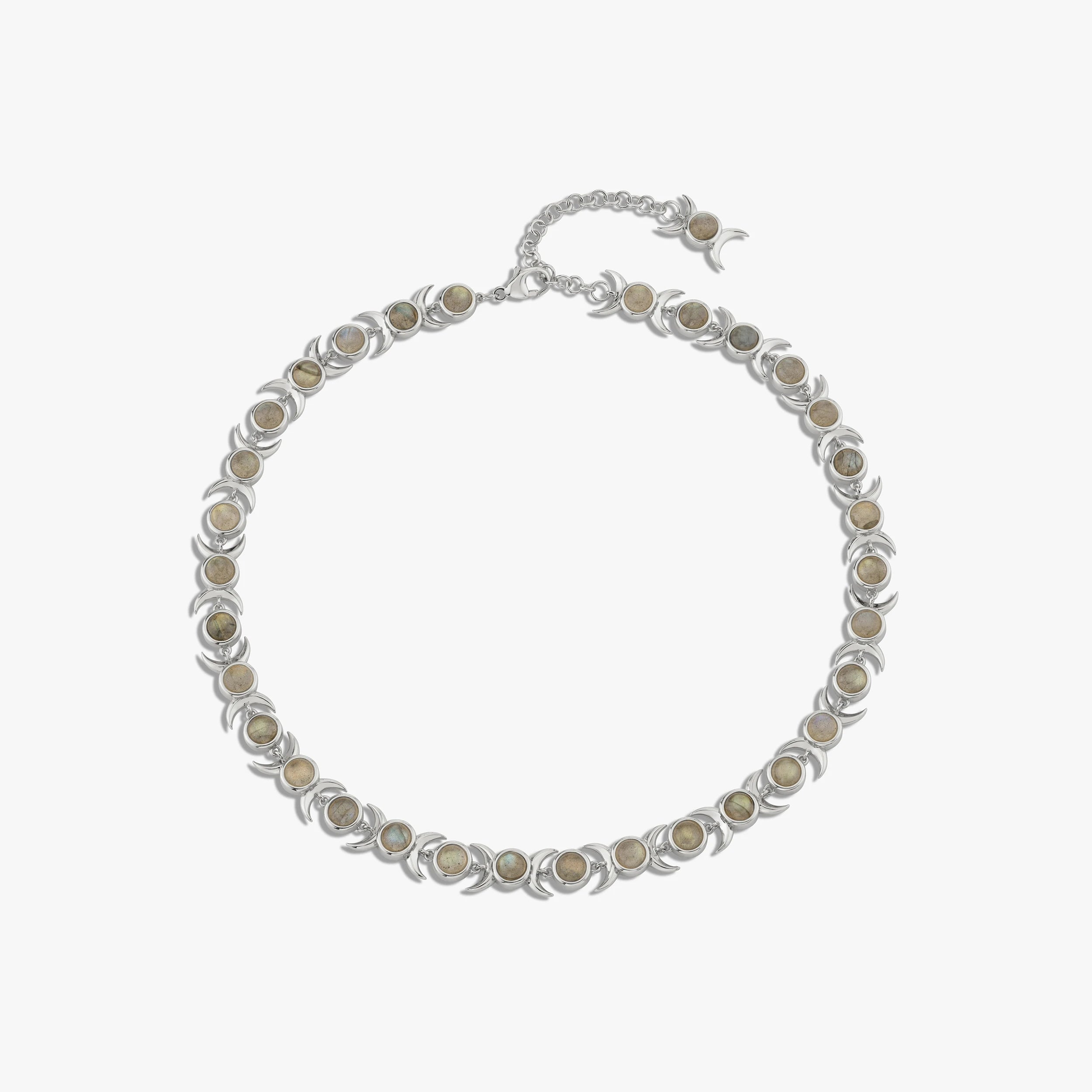 Awe Inspired Necklaces Sterling Silver / Labradorite Triple Moon Tennis Necklace