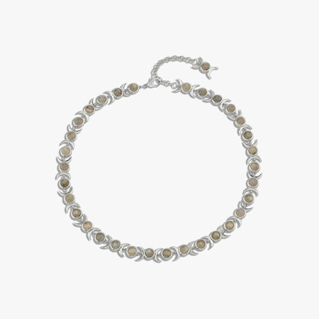 Triple Moon Tennis Necklace