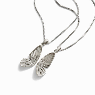 Awe Inspired Necklaces Sterling Silver / Large / 16"-18" Butterfly Wing Necklace Set