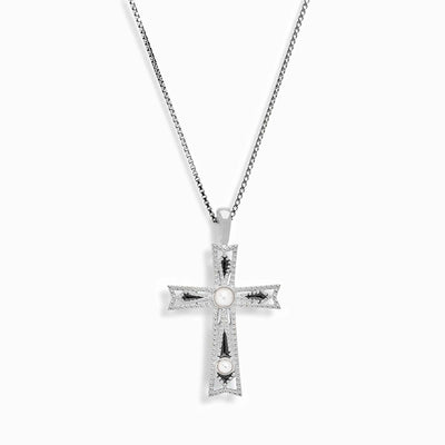 Awe Inspired Necklaces Sterling Silver / Large / 16"-18" Enamel Cross Necklace