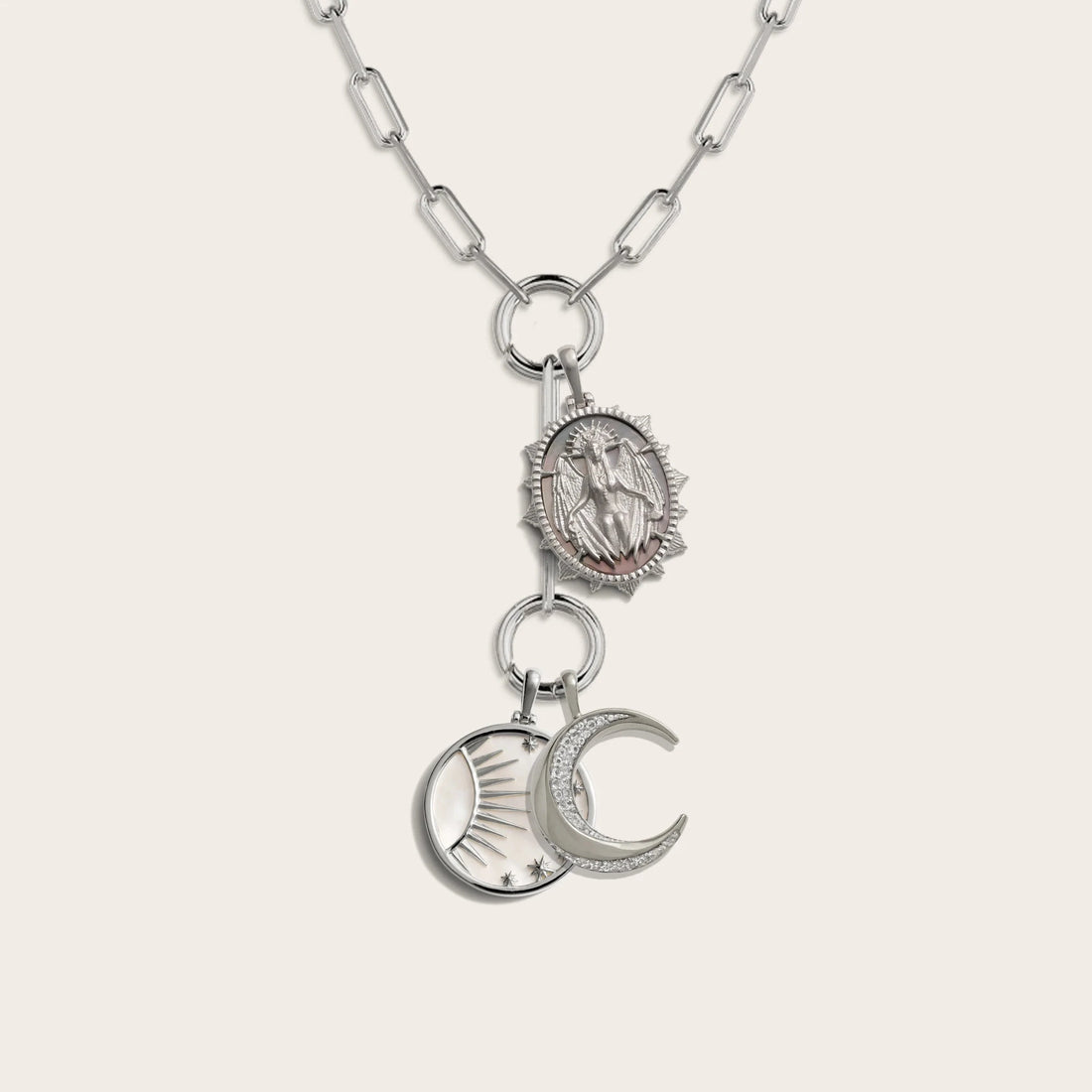 Awe Inspired Necklaces Sterling Silver Lilith Moon Charm Lariat