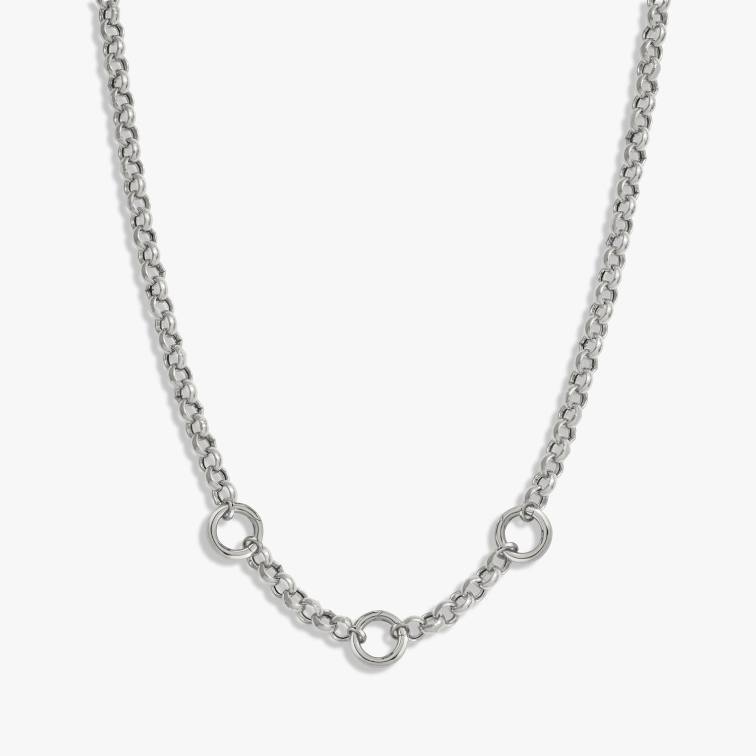 Awe Inspired Necklaces Sterling Silver Long Triple Charm Collector Necklace