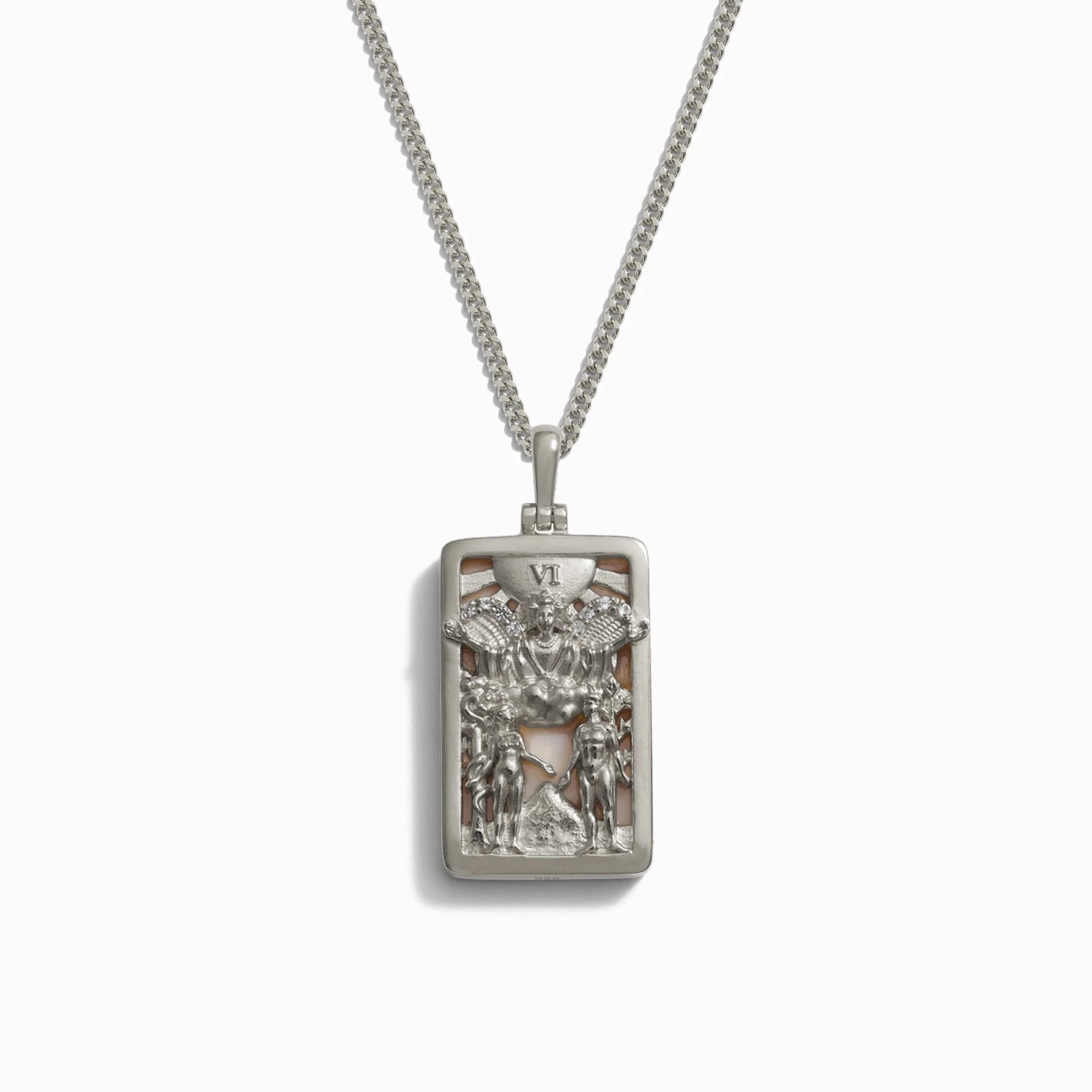 Awe Inspired Necklaces Sterling Silver / Lovers / 16-18" Cuban Chain Men's Tarot Necklace