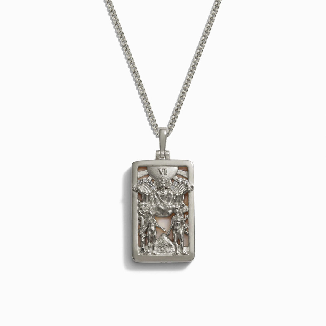 Awe Inspired Necklaces Sterling Silver / Lovers / 16-18" Cuban Chain Men's Tarot Necklace