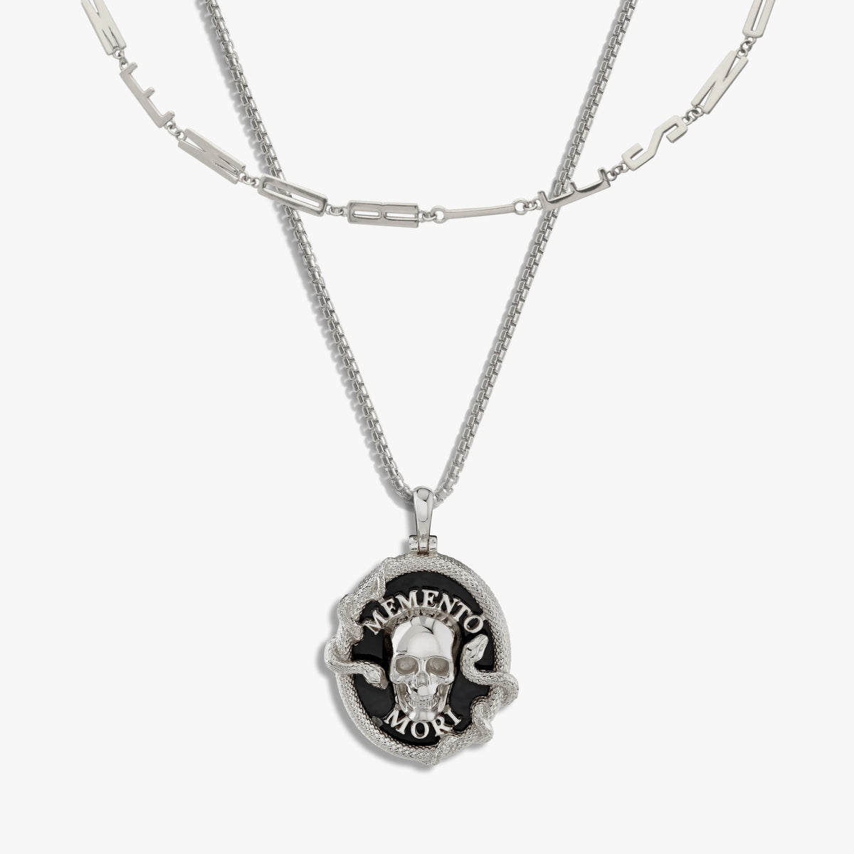 Awe Inspired Necklaces Sterling Silver Memento Mori and Affirmation Necklace Set