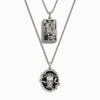 Awe Inspired Necklaces Sterling Silver Memento Mori and Death Tarot Necklace Set