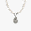 Awe Inspired Necklaces Sterling Silver Men's Deep Sea Ammonite Shell on Pearl Collector Necklace
