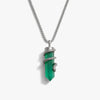 Awe Inspired Necklaces Sterling Silver Men's Green Onyx Crystal Snake Necklace