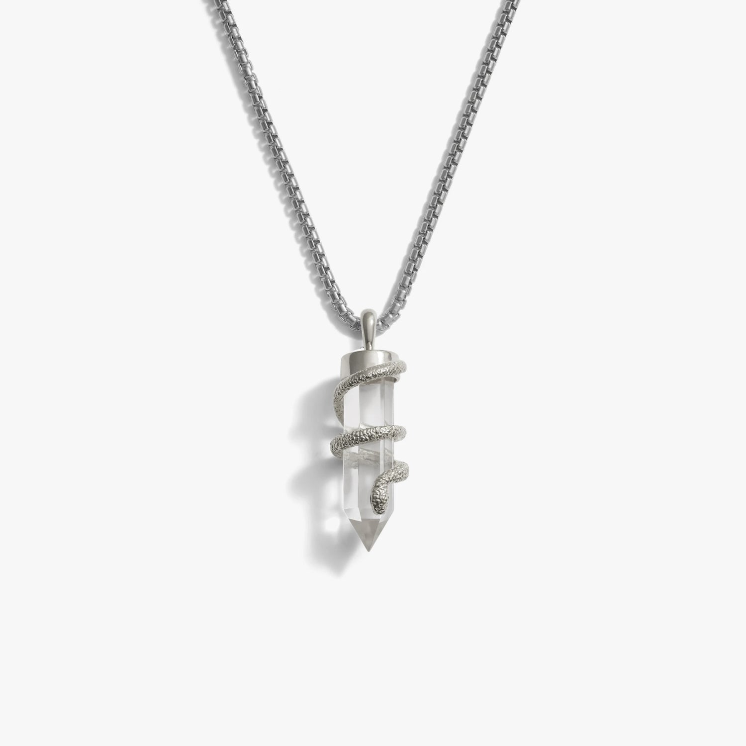 Awe Inspired Necklaces Sterling Silver Men's Guardian's Crystal Necklace