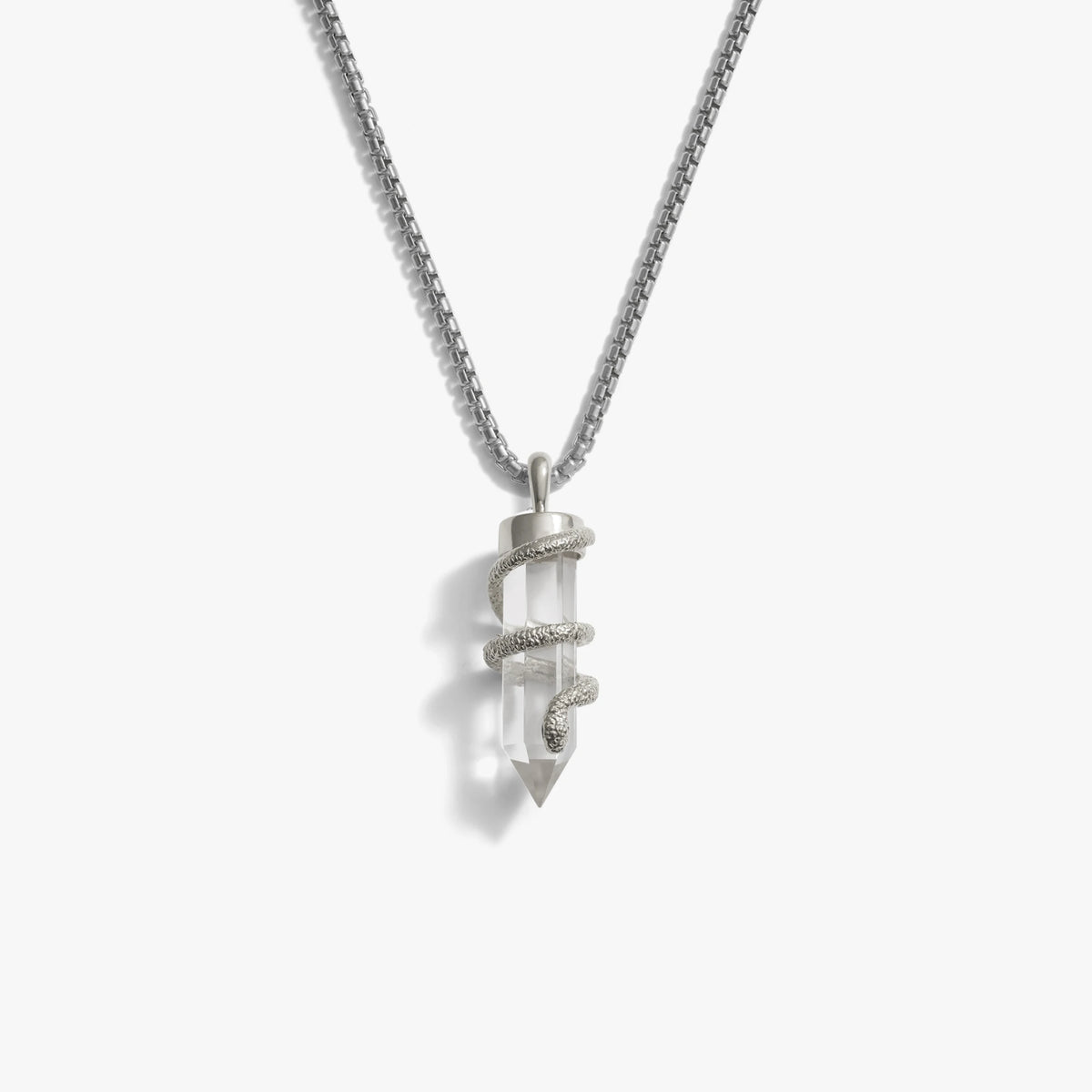 Awe Inspired Necklaces Sterling Silver Men's Guardian's Crystal Necklace