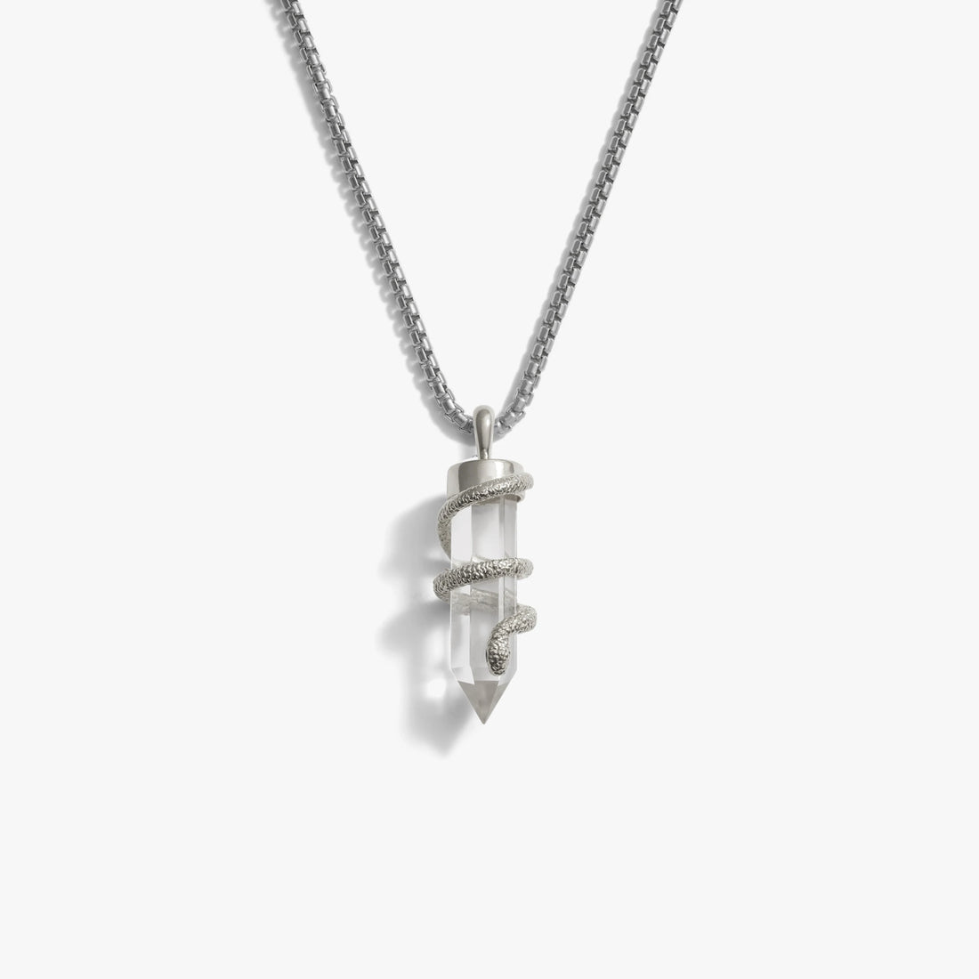 Awe Inspired Necklaces Sterling Silver Men's Guardian's Crystal Necklace