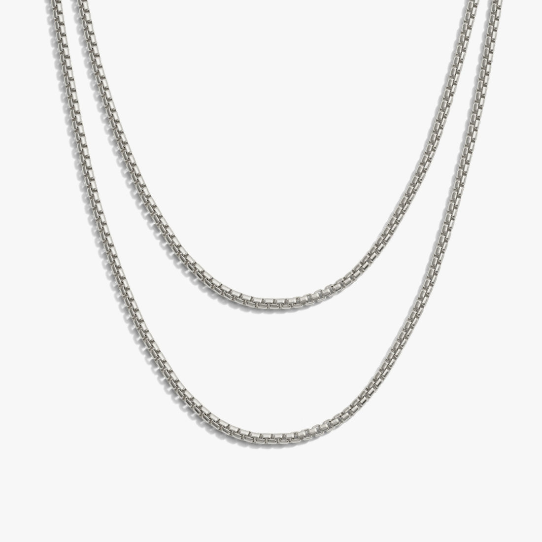 Awe Inspired Necklaces Sterling Silver Men's Layered Chain Set