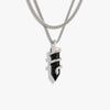 Awe Inspired Necklaces Sterling Silver Men's Onyx Crystal Snake Necklace Set