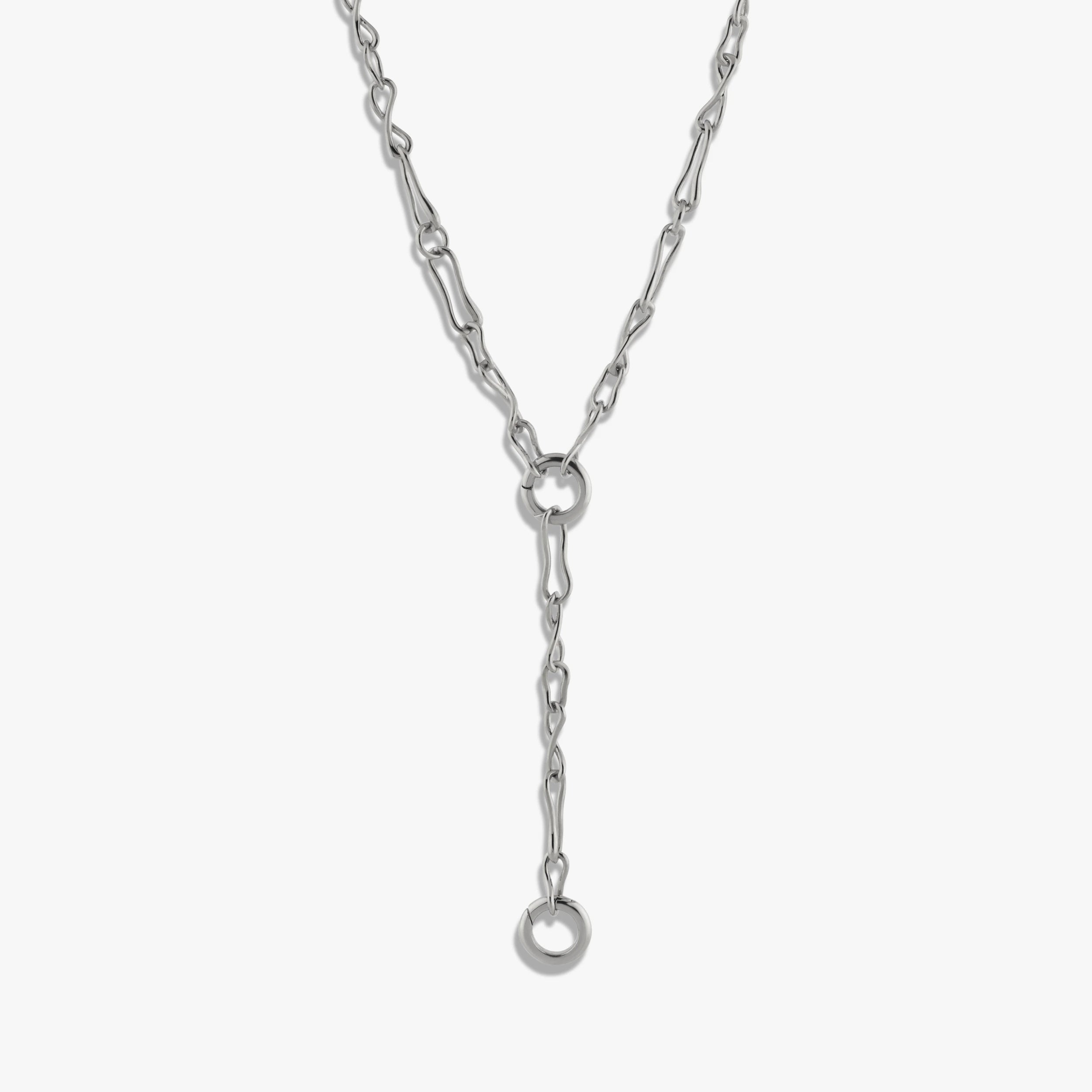 Awe Inspired Necklaces Sterling Silver Molten Charm Collector Lariat