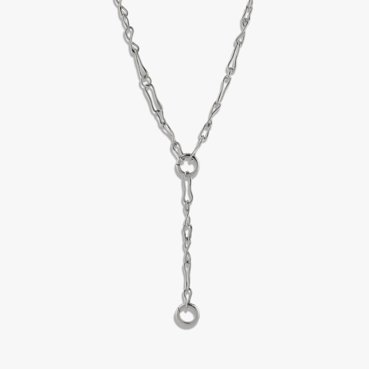 Awe Inspired Necklaces Sterling Silver Molten Charm Collector Lariat