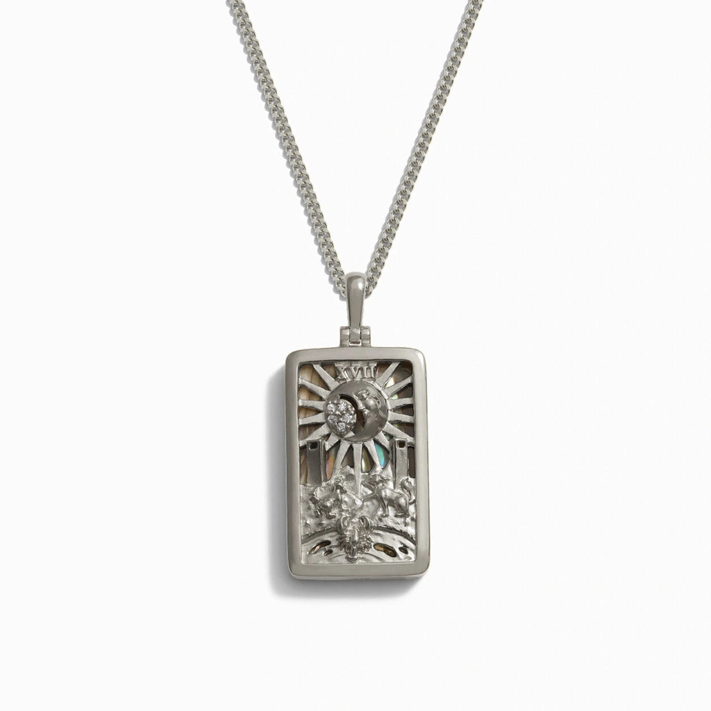 Awe Inspired Necklaces Sterling Silver / Moon / 16-18" Cuban Chain Men's Tarot Necklace