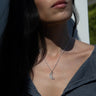 Awe Inspired Necklaces Sterling Silver Moonstone Crescent + White Enamel Necklace