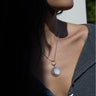 Awe Inspired Necklaces Sterling Silver Moonstone Eclipse Delicate Charm Collector Necklace