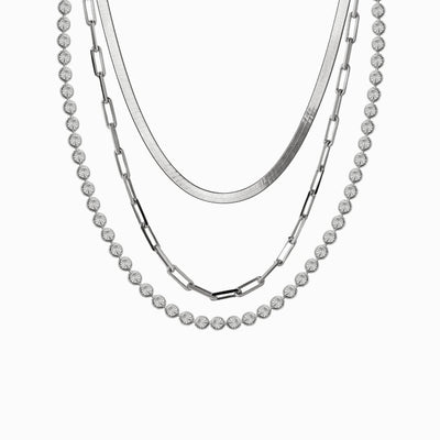 Awe Inspired Necklaces Sterling Silver Perfect Trio Necklace Set