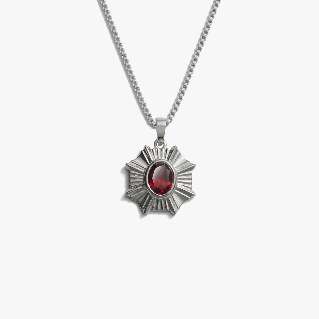Awe Inspired Necklaces Sterling Silver / Red Garnet / 16"-18" Aura Necklace