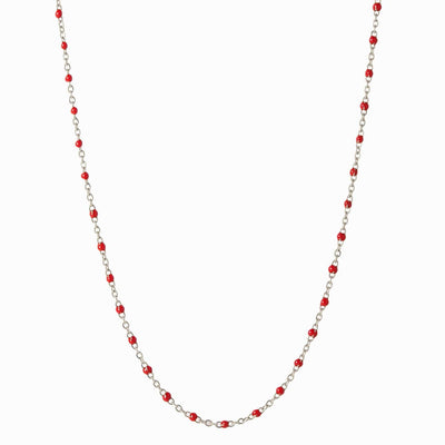 Awe Inspired Necklaces Sterling Silver / Ruby / 18"-22" Colored Enamel Necklace