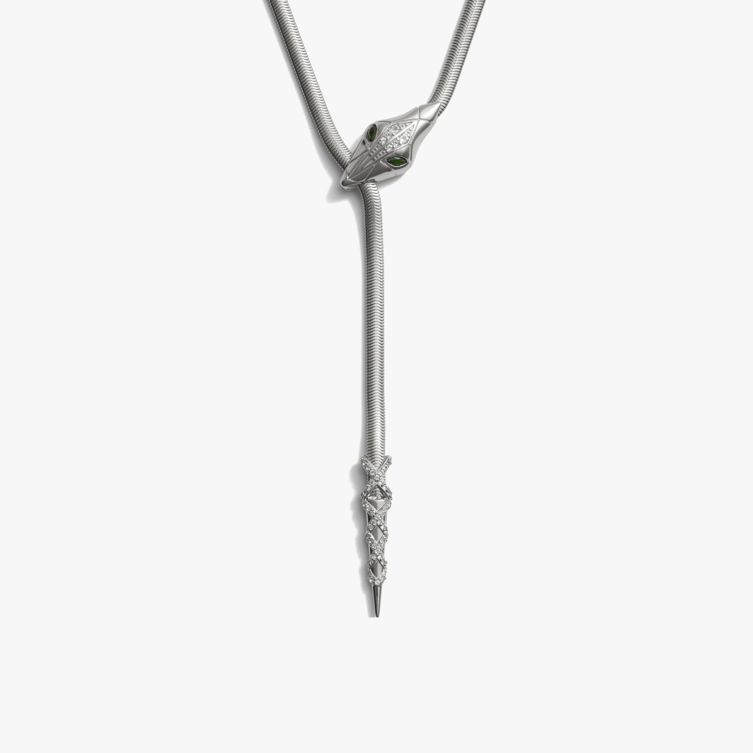 Awe Inspired Necklaces Sterling Silver Snake Lariat