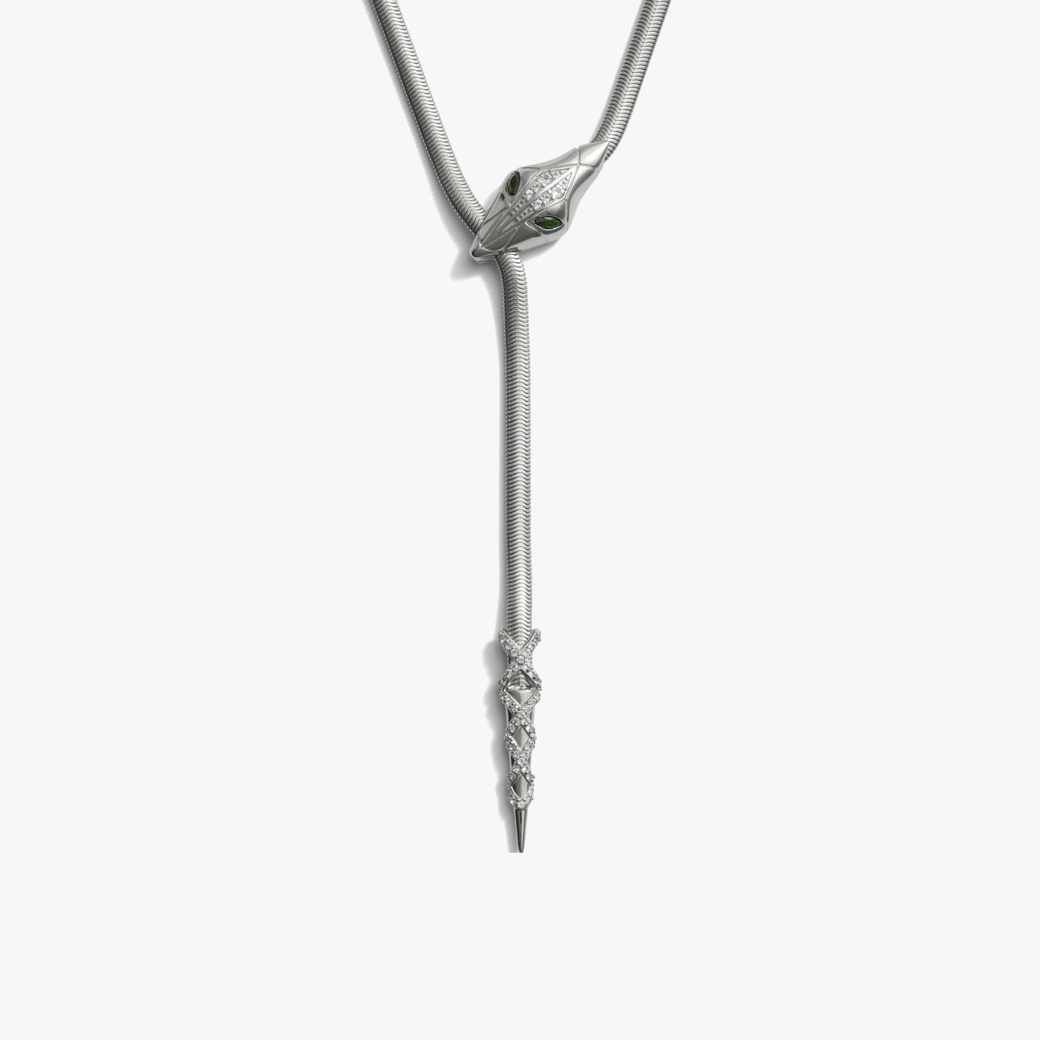 Awe Inspired Necklaces Sterling Silver Snake Lariat