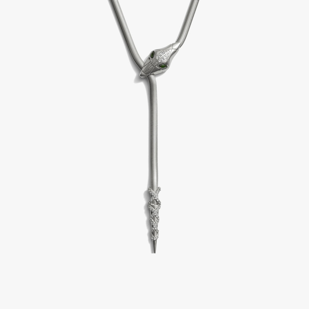Awe Inspired Necklaces Sterling Silver Snake Lariat