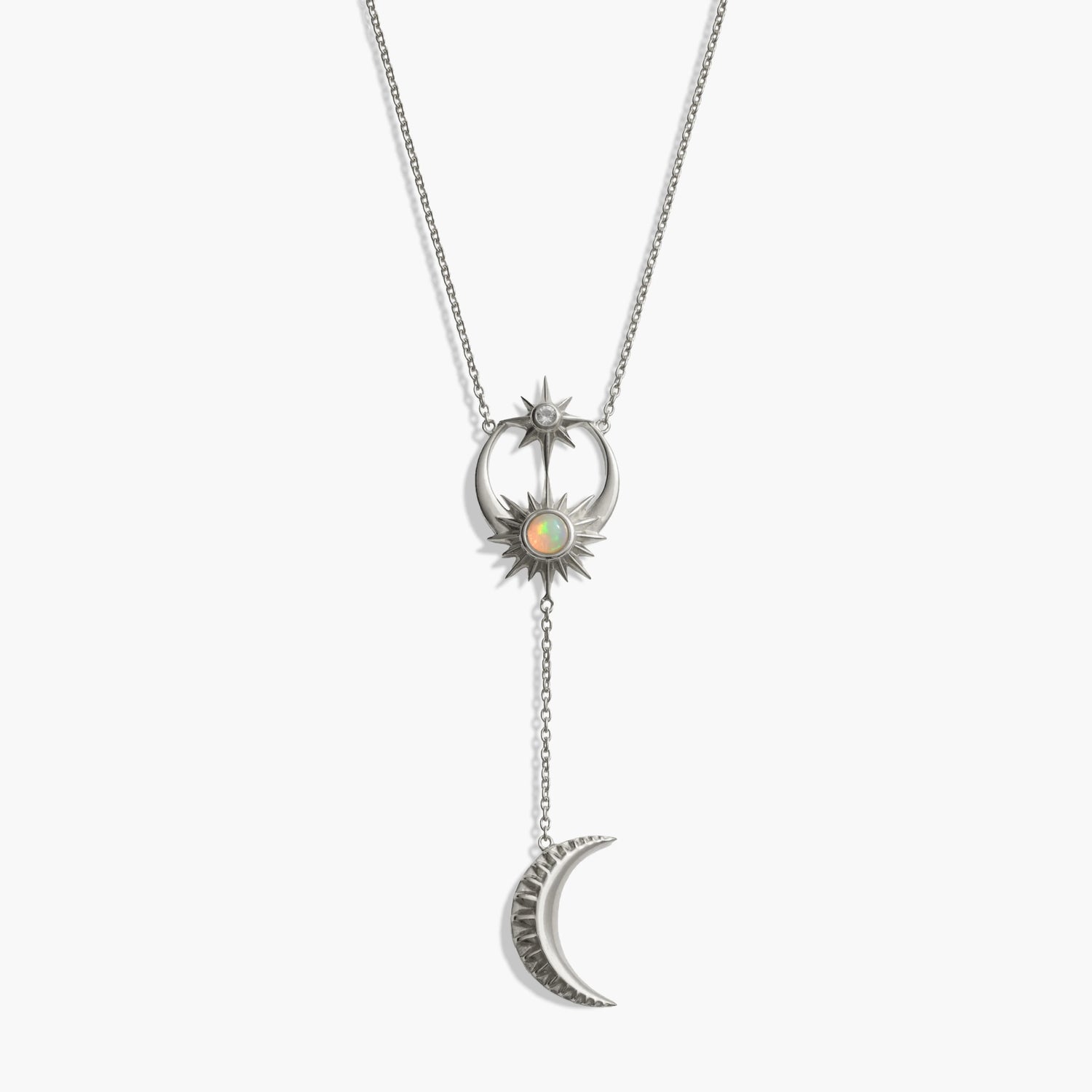 Awe Inspired Necklaces Sterling Silver Sun, Moon & Stars Lariat Necklace