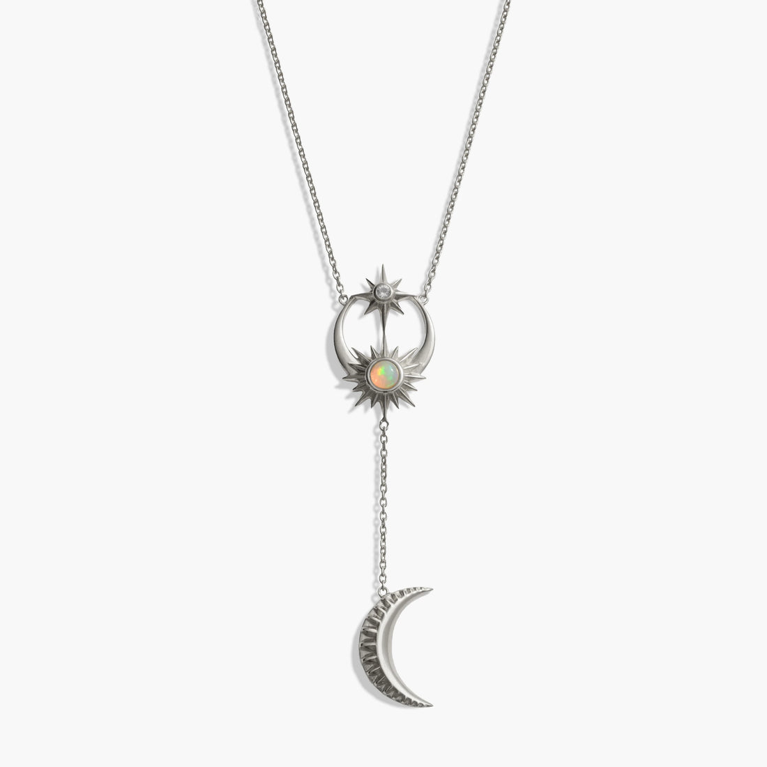 Awe Inspired Necklaces Sterling Silver Sun, Moon & Stars Lariat Necklace