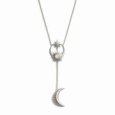 Awe Inspired Necklaces Sterling Silver Sun, Moon & Stars Lariat Necklace