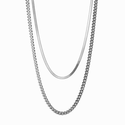 Awe Inspired Necklaces Sterling Silver The Perfect Duo Layering Set