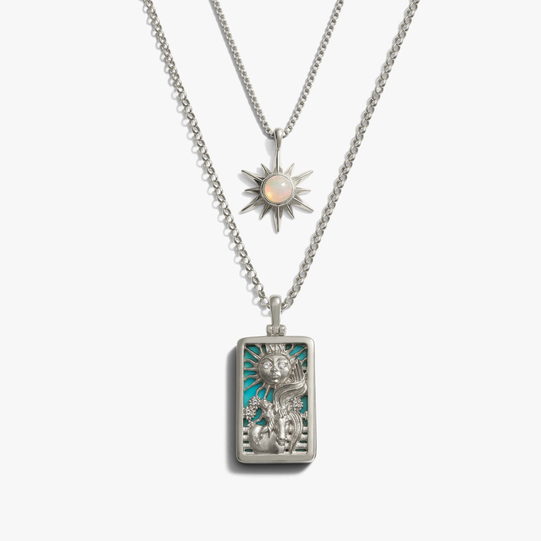 Awe Inspired Necklaces Sterling Silver The Sun Tarot Necklace Set