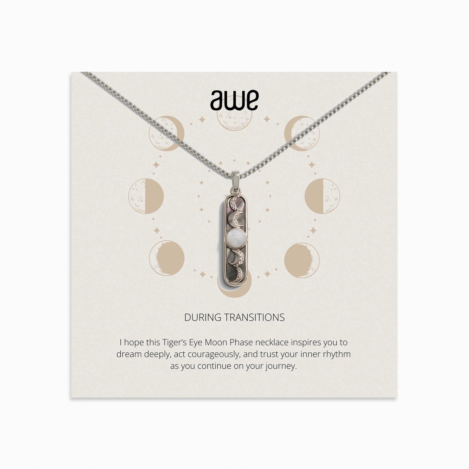 Awe Inspired Necklaces Sterling Silver Transitions Card Gift Set