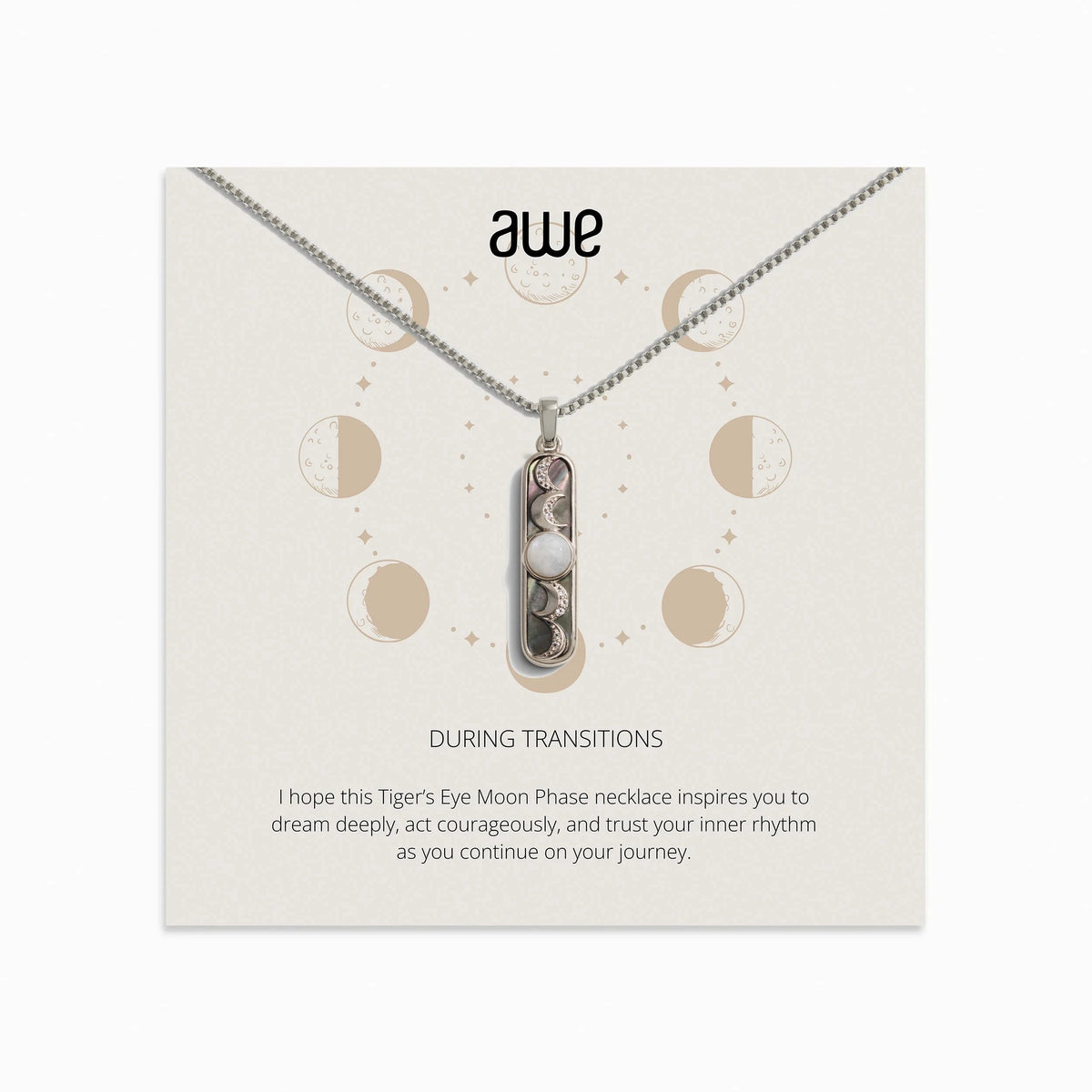 Awe Inspired Necklaces Sterling Silver Transitions Card Gift Set