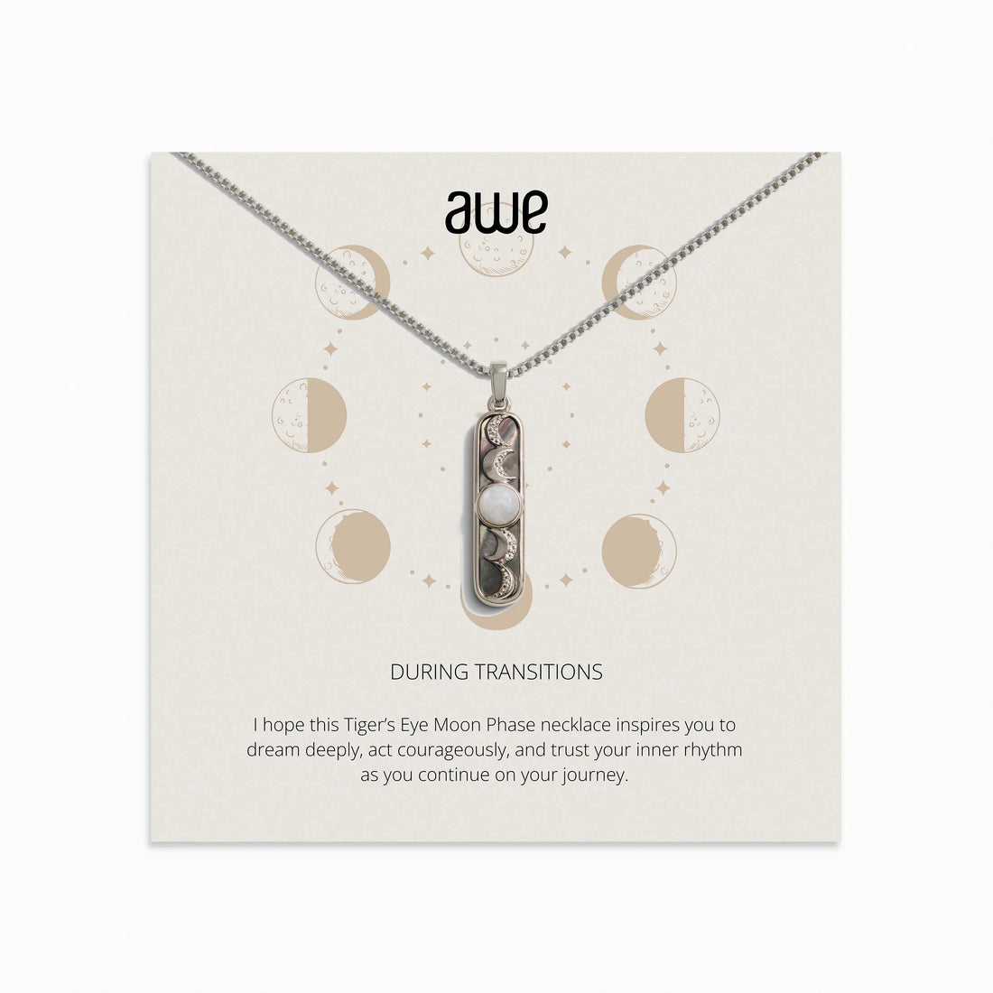 Awe Inspired Necklaces Sterling Silver Transitions Card Gift Set