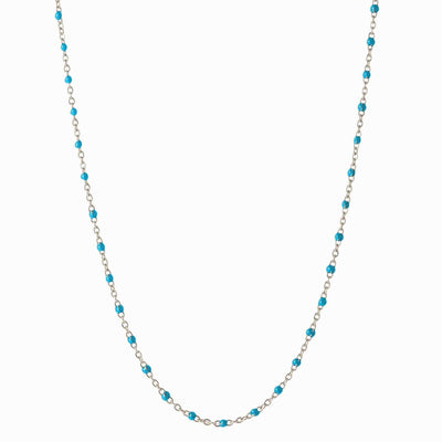 Awe Inspired Necklaces Sterling Silver / Turquoise / 14"-18" Colored Enamel Necklace