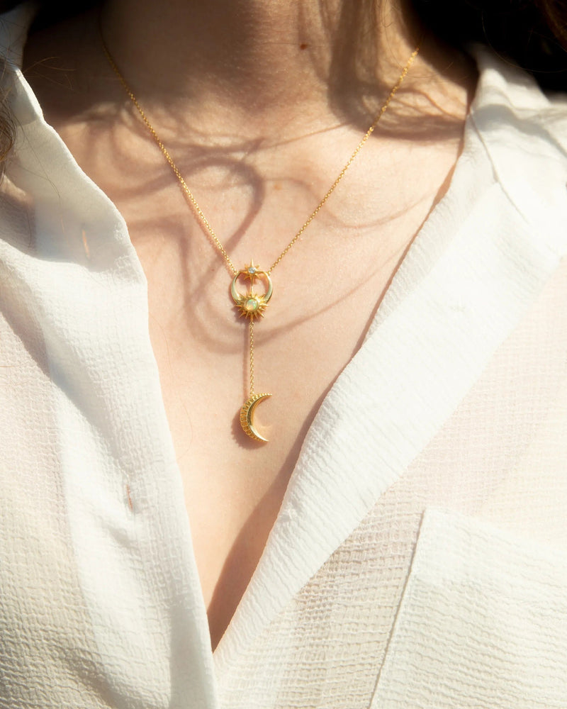 Awe Inspired Necklaces Sun, Moon & Stars Lariat Necklace