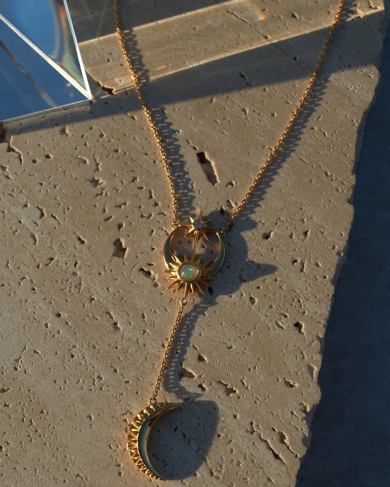 Awe Inspired Necklaces Sun, Moon & Stars Lariat Necklace