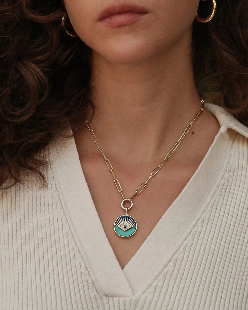Awe Inspired Necklaces Third Eye Coin Single Charm Necklace