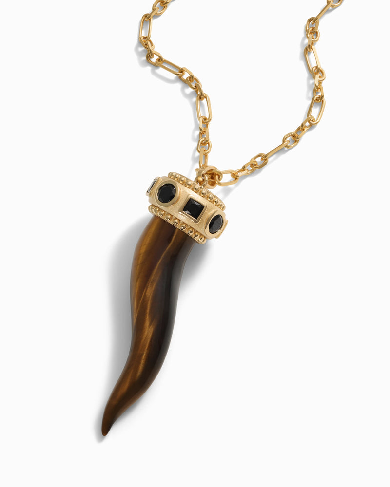 Awe Inspired Necklaces Tiger's Eye Horn Necklace