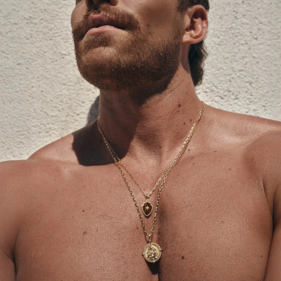 Awe Inspired Necklaces Tiger's Eye Shield Necklace